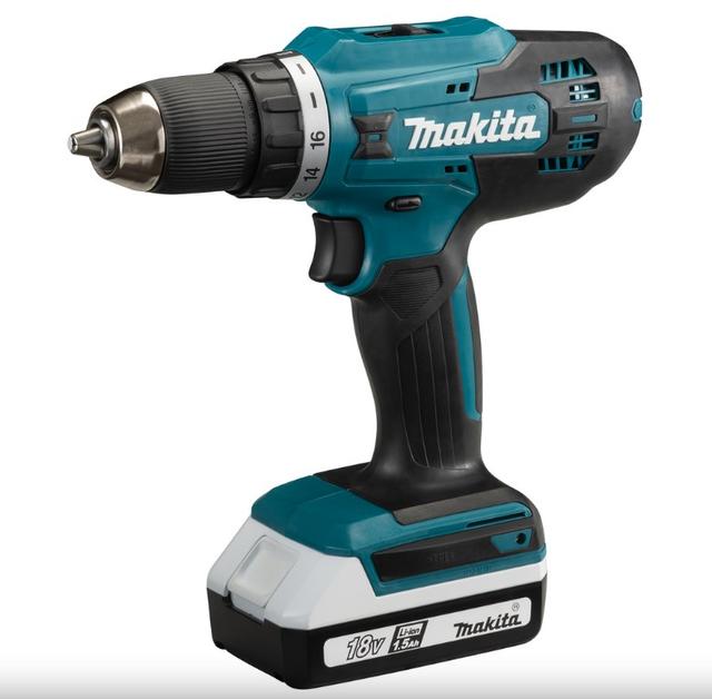 Дрель шуруповерт аккумуляторная MAKITA DF488DWE, 18B,13мм,2*1.5АчLi-Ion/G-тип,42/24Нм,0-400/1400об/мин,кейс 13105