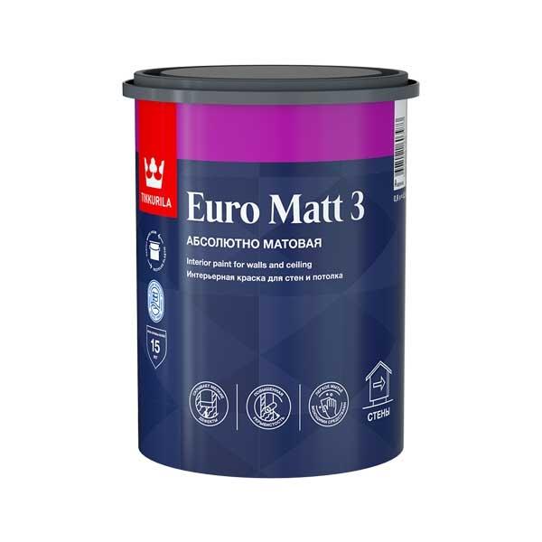 Краска ВД Tikkurila Euro Matt 3 Интерьерная база С 0,9л