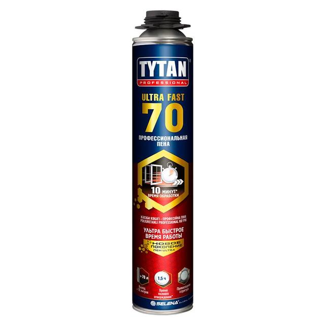 Пена монтажная профессиональная летняя TYTAN Professional ULTRA FAST 70 Белый 870 мл.