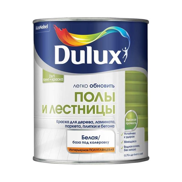 Краска DULUX Полы и Лестницы белая (0.75 л)