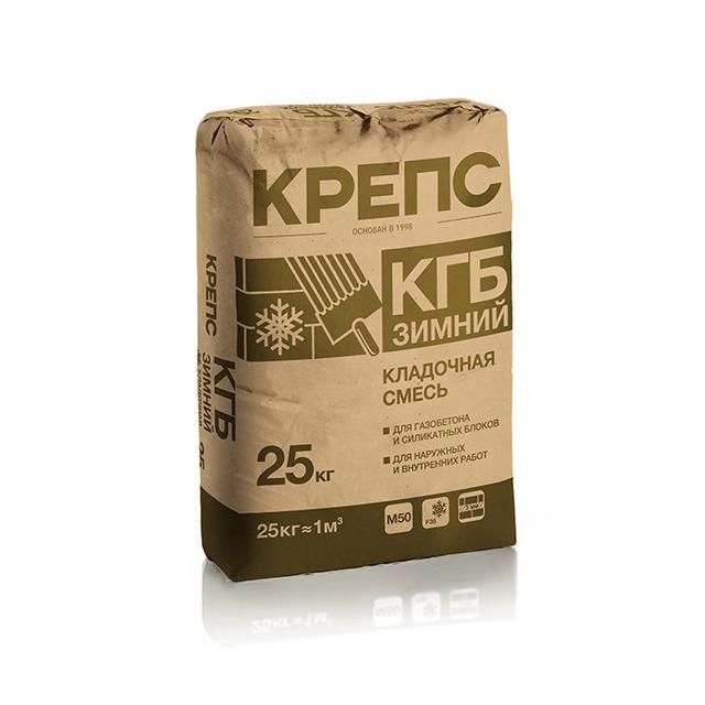 Клей для газобетона зимний Крепс КГБ 25 кг