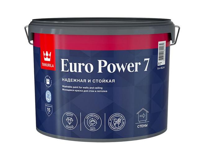 Краска водно-дисперсионная моющаяся Tikkurila Euro Power 7 9л база С